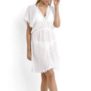 Seafolly Australia Field Of Dreams Gauzy Swim Beach Cover Up Dress Crochet Lace